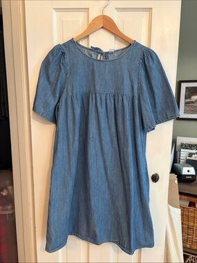 Old Navy Women’s Denim/Chambray Puff Sleeved Short Sleeve Dress